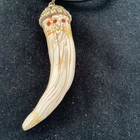 OOAK handmade necklace faux ivory pendant. J0033 - Picture 2 of 6
